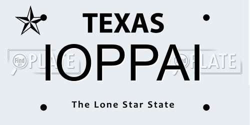 IOPPAI Texas License Plate