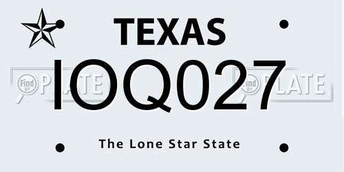 IOQ027 Texas License Plate