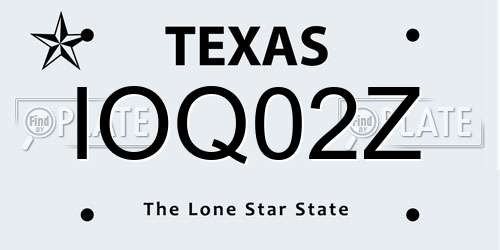 IOQ02Z Texas License Plate