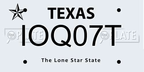 IOQ07T Texas License Plate