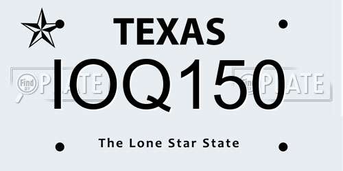 IOQ150 Texas License Plate