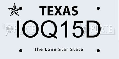 IOQ15D Texas License Plate