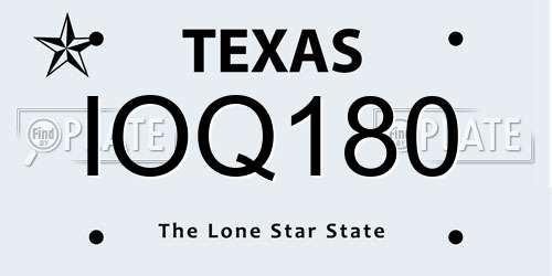 IOQ180 Texas License Plate