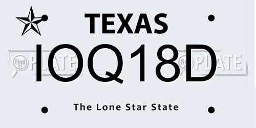 IOQ18D Texas License Plate
