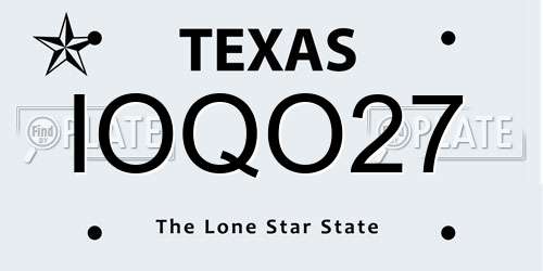 IOQO27 Texas License Plate