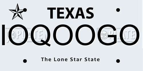 IOQOOGO Texas License Plate