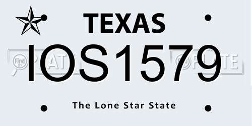 IOS1579 Texas License Plate