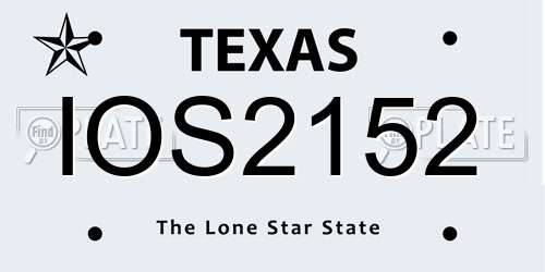 IOS2152 Texas License Plate