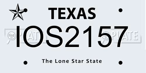 IOS2157 Texas License Plate