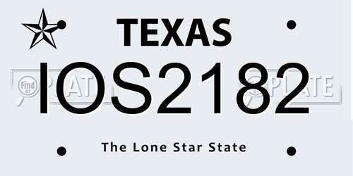 IOS2182 Texas License Plate