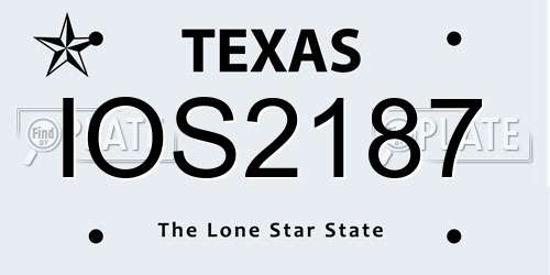 IOS2187 Texas License Plate