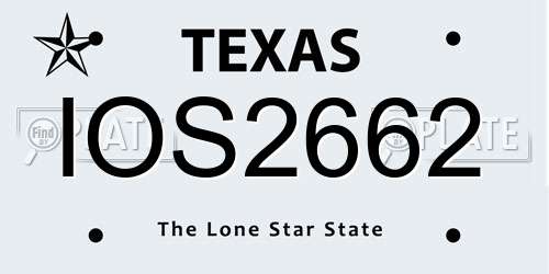 IOS2662 Texas License Plate