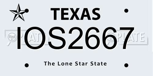 IOS2667 Texas License Plate