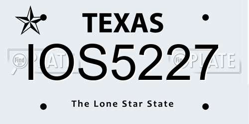 IOS5227 Texas License Plate