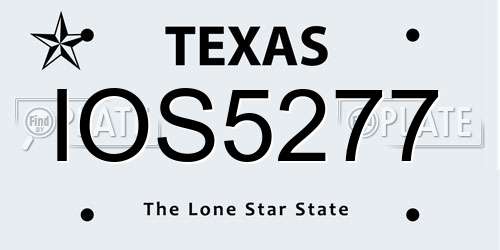IOS5277 Texas License Plate