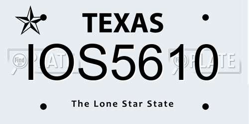 IOS5610 Texas License Plate