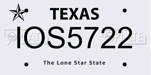 IOS5722 Texas License Plate