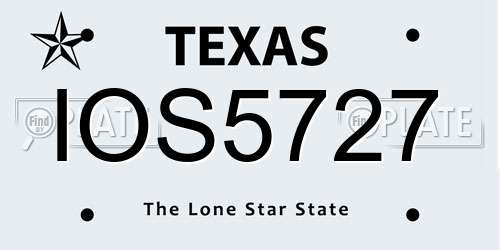 IOS5727 Texas License Plate