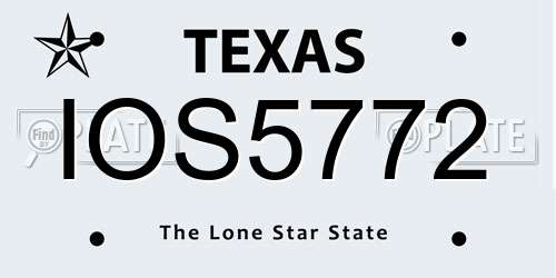 IOS5772 Texas License Plate