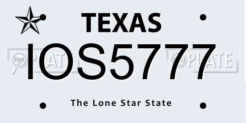 IOS5777 Texas License Plate