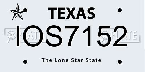 IOS7152 Texas License Plate