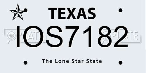 IOS7182 Texas License Plate