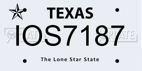 IOS7187 Texas License Plate