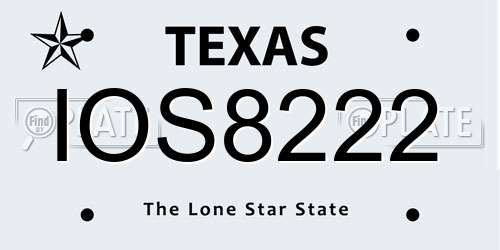 IOS8222 Texas License Plate