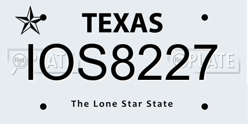 IOS8227 Texas License Plate