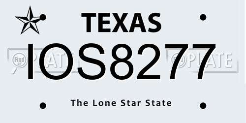 IOS8277 Texas License Plate