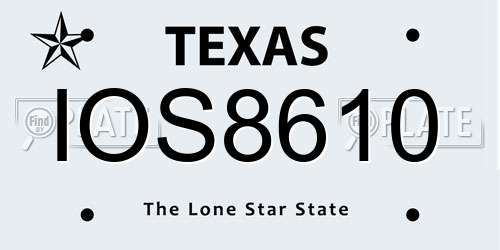 IOS8610 Texas License Plate