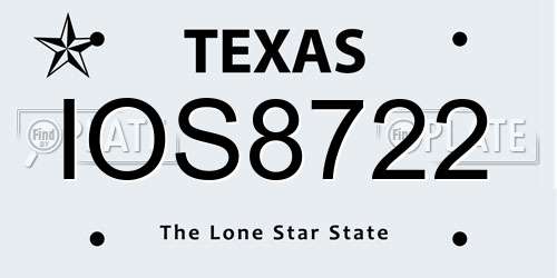 IOS8722 Texas License Plate