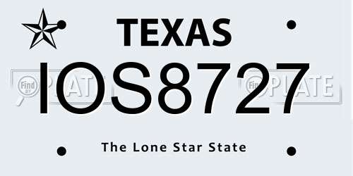 IOS8727 Texas License Plate