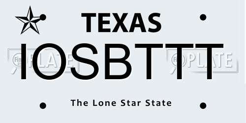 IOSBTTT Texas License Plate