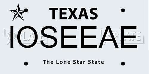 IOSEEAE Texas License Plate