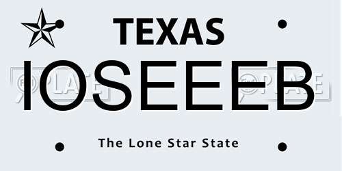 IOSEEEB Texas License Plate