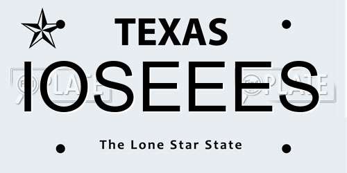 IOSEEES Texas License Plate