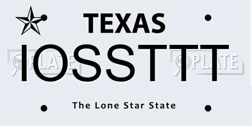 IOSSTTT Texas License Plate