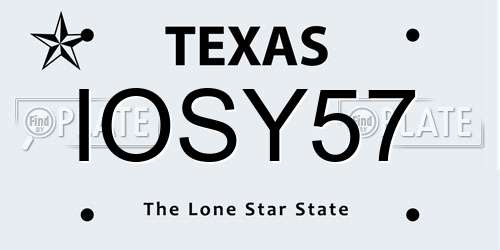 IOSY57 Texas License Plate