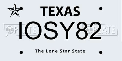IOSY82 Texas License Plate