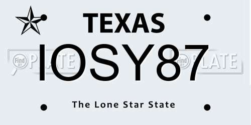 IOSY87 Texas License Plate