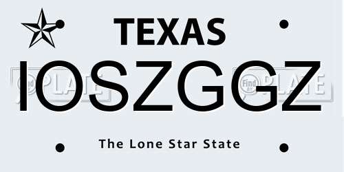 IOSZGGZ Texas License Plate