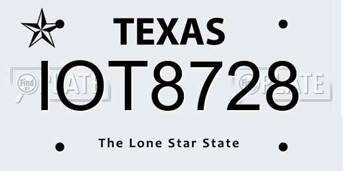 IOT8728 Texas License Plate