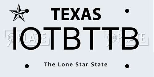 IOTBTTB Texas License Plate
