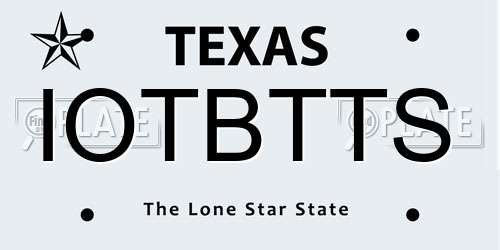 IOTBTTS Texas License Plate