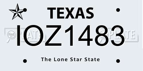 IOZ1483 Texas License Plate