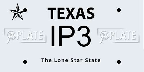 IP3 Texas License Plate