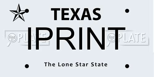 IPRINT Texas License Plate