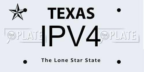 IPV4 Texas License Plate