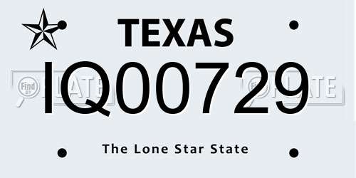 IQ00729 Texas License Plate